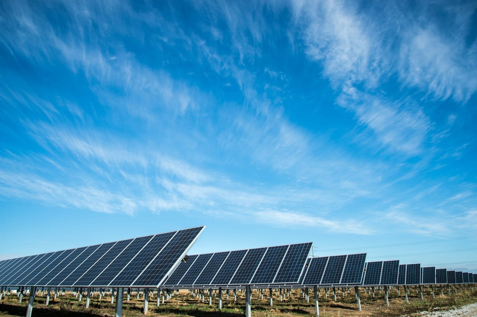 A utility-scale solar array in Karnataka